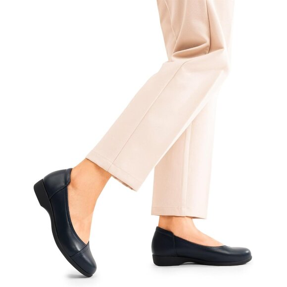 Dream Pairs Women's Navy Polyurethane (PU) Low Wedge Heels Ballet Flats - Picture 7 of 8